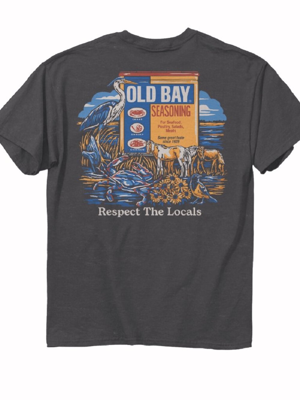 Old Bay Respect the Locals Wildlife Short Sleeve T-Shirt - NEW Fast Ship